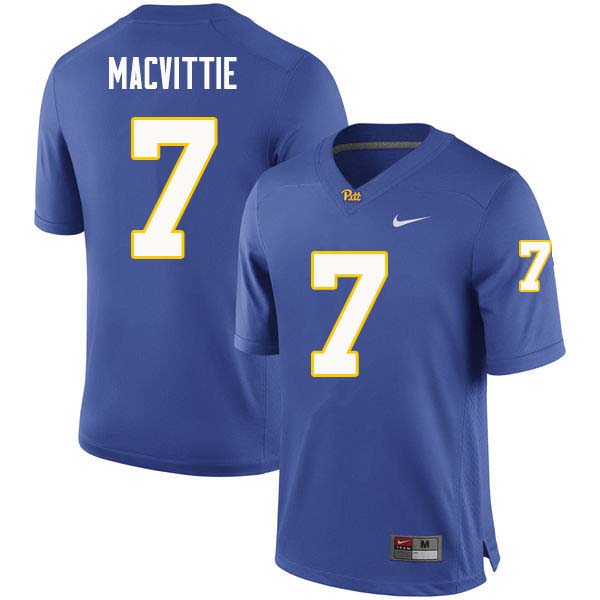 Men #7 Thomas MacVittie Pittsburgh Panthers College Football Jerseys Sale-Royal